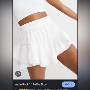 aerie white ruffle skort NWOT